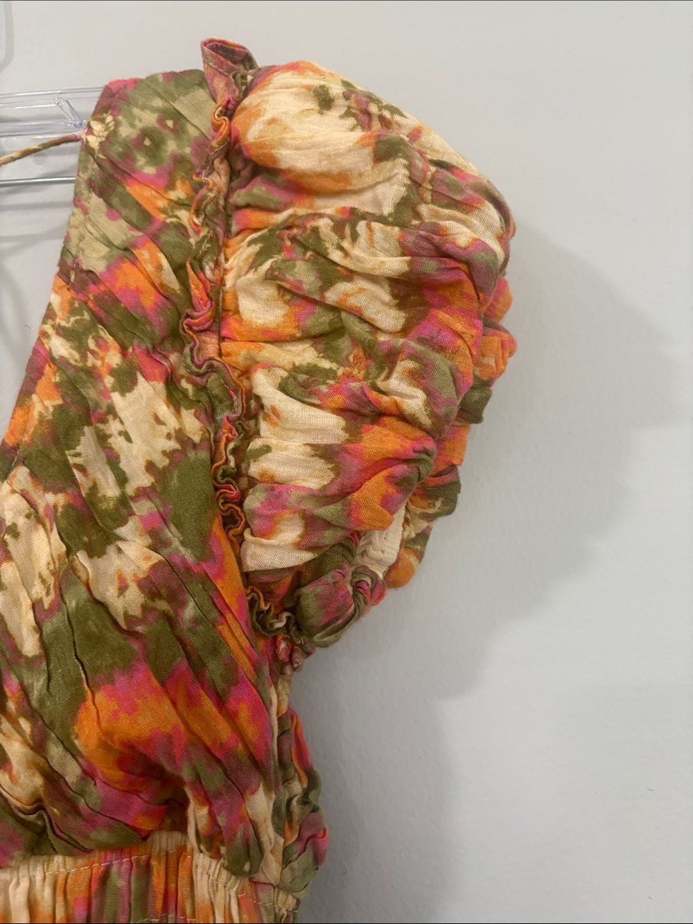 Caroline Constas BOHO / Olive & Orange Floral V-Neck Maxi Dress SIZE/S - Picture 5 of 11